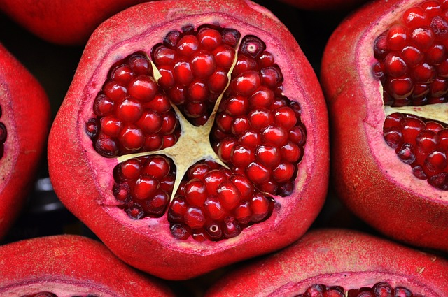 pomegranate, fruits, food
